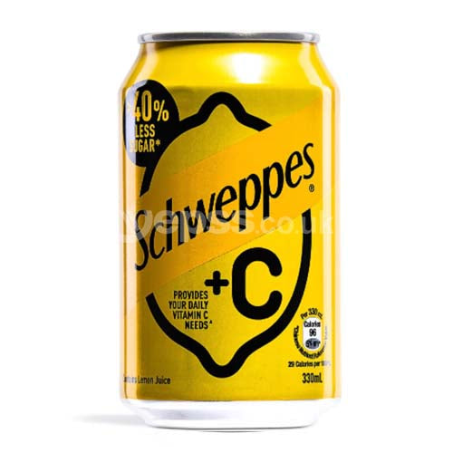 Schweppes +C Lightly Sparkling Lemon Flavoured Soda 330ml - YEPSS - Online Asian Snacks Oriental Supermarket UK