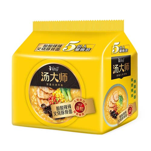 Master Kong Soup Master Series Instant Noodles Hot & Sour Tonkotsu Pork 120g (Pack of 5) - YEPSS - Online Asian Snacks Oriental Supermarket UK