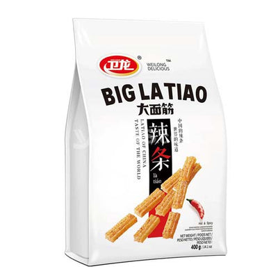 Wei Long Big La Tiao Hot & Spicy Gluten Strips 400g - YEPSS - Online Asian Snacks Oriental Supermarket UK