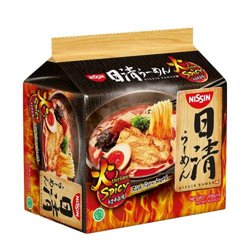 Nissin Japanese Ramen Umakara Spicy Flavour 106g (Pack of 5) - YEPSS - Online Asian Snacks Oriental Supermarket UK