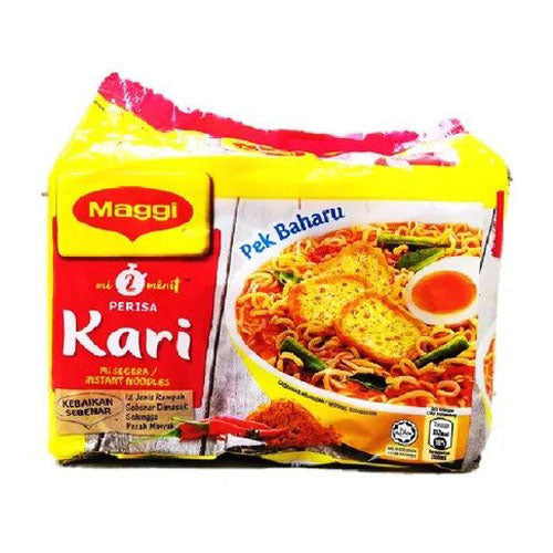 Maggi 2 Minute Noodles Kari Curry Flavour Pack of 5 (79g x 5) - YEPSS - Online Asian Snacks Oriental Supermarket UK