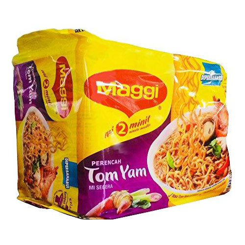 Maggi 2 Minute Noodles Tom Yam Flavour Pack of 5 (80g x 5) - YEPSS - Online Asian Snacks Oriental Supermarket UK