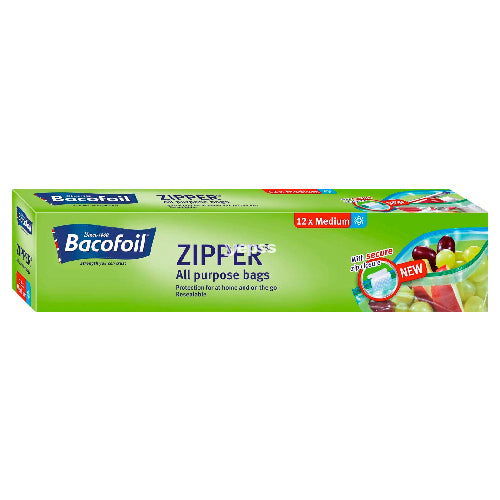 Bacofoil Zipper All Purpose Bags Medium 12s - YEPSS - 叶哺便利中超 - 英国最大亚洲华人网上超市