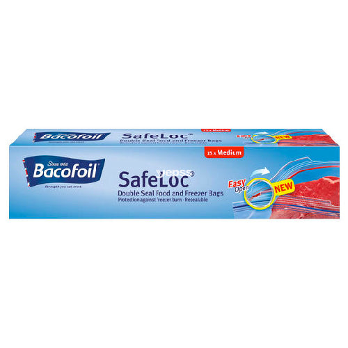 Bacofoil Double-Seal SafeLoc Food and Freezer Bags Medium 15s - YEPSS - 叶哺便利中超 - 英国最大亚洲华人网上超市