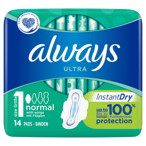 Always Ultra Normal (Size 1) Sanitary Towels Wings 14 Pads - YEPSS - 叶哺便利中超 - 英国最大亚洲华人网上超市