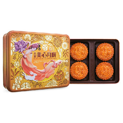 Mei Xin White Lotus Seeds Paste with 2 Egg Yolks Mooncakes 4 Pieces 740g - YEPSS - 叶哺便利中超 - 英国最大亚洲华人网上超市