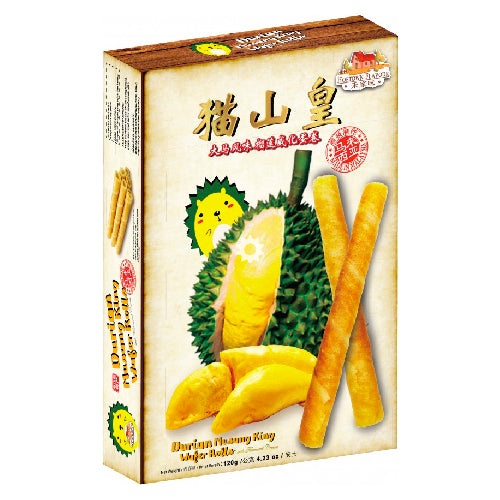 Hoetown Flavour Musang King Durian Wafer Rolls with Flavoured Cream 120g - YEPSS - 叶哺便利中超 - 英国最大亚洲华人网上超市