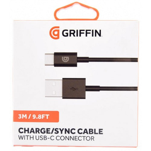 Griffin USB to Type-C Cable Black 3m - YEPSS - 叶哺便利中超 - 英国最大亚洲华人网上超市