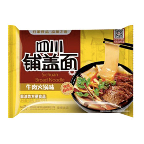 Baijia A-Kuan Sichuan Broad Noodle Beef Flavour (Bag) 110g - YEPSS - 叶哺便利中超 - 英国最大亚洲华人网上超市