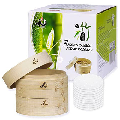 Yuho Bamboo Steamer Cooker 6" Gift Box - YEPSS - 叶哺便利中超 - 英国最大亚洲华人网上超市