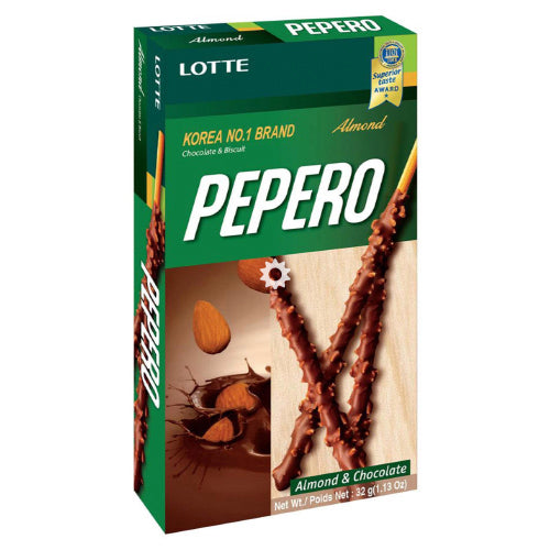 Lotte Pepero Almond & Chocolate 32g - YEPSS - 叶哺便利中超 - 英国最大亚洲华人网上超市