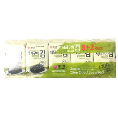 Chongga Seasoned Seaweed Olive 10x4g - YEPSS - 叶哺便利中超 - 英国最大亚洲华人网上超市