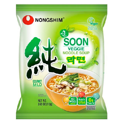 Nongshim Soon Veggie Ramyun Noodle Soup (Bag) 112g - YEPSS - 叶哺便利中超 - 英国最大亚洲华人网上超市