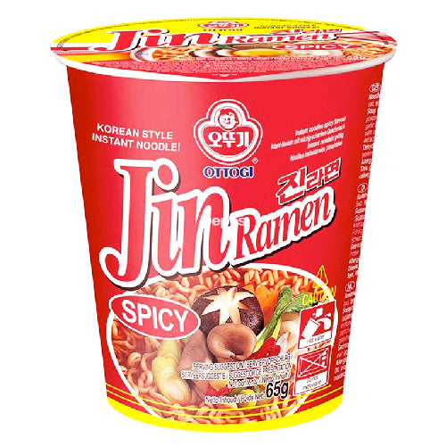 Ottogi Jin Ramen Noodle Spicy Flavour (Cup) 65g - YEPSS - 叶哺便利中超 - 英国最大亚洲华人网上超市