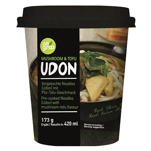 Allgroo Mushroom & Tofu Udon Cup Noodles Soup 173g - YEPSS - 叶哺便利中超 - 英国最大亚洲华人网上超市