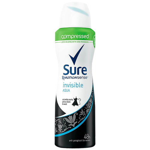 Sure Women Invisible Aqua Compressed Anti-perspirant Deodorant 125ml - YEPSS - 叶哺便利中超 - 英国最大亚洲华人网上超市