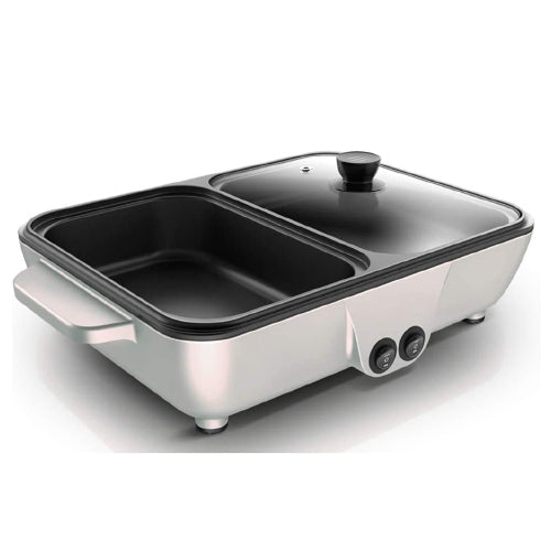 Mini 2-in-1 Electric Grill Pan And Hot Pot (White) - YEPSS - 叶哺便利中超 - 英国最大亚洲华人网上超市